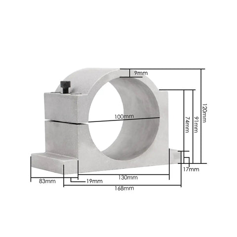 Badass 3.2KW Water Cooled Spindle Kit With Inverter And 100MM Bracket For CNC Routers, 100mm diameter metal bracket.