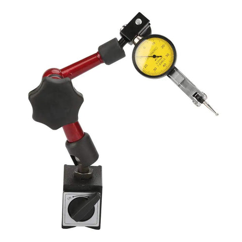 Adjustable Magnetic Gauge Stand Base Holder With Flexible Arm and Lever Dial Test Indicator Gauge for Precise Measurements, Easy On Desk Positioning, Quick Magnetic Clamp, Secure Base Keeps Gauges Aligned During Setup, magnetic base with dial