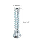 Side view of Confirmat Wood Screws Set 6.3x40mm Hex Socket Zinc Plated for Furniture Assembly with dimensions shown
