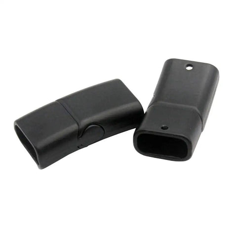 Matte Black Magnetic Clasp Set For Bracelet Making 11mm By 5.5mm Inner Hole Zinc Alloy Cord End Closures Pack Of 10 Jewelry Clasps