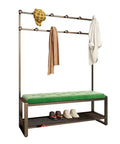 Straight Up Solid Four In One Coat Rack And Shoe Bench Storage Center With Heavy Duty Mdf Frame And Reinforced Hanging Rod for organized entryway with hats and shoes.