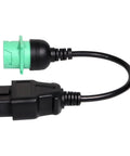 16 Pin OBD II To 9 Pin J1939 Truck Diagnostic Adapter Cable For Heavy Duty Trucks And Commercial Vehicles, black and green connectors