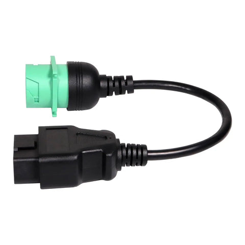 16 Pin OBD II To 9 Pin J1939 Truck Diagnostic Adapter Cable For Heavy Duty Trucks And Commercial Vehicles, black and green connectors
