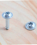 Pocket Hole Screws Self Tapping Torx T20 Coarse Thread Wood Screws 1 1 4 Inch 32mm Silver 100 Pack in wood surface