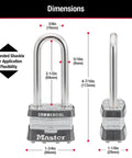 Dimensions of 1KALJ Outdoor Padlock With Key For Gates, Fences, Sheds, Garages And Tool Boxes, laminated steel, silver shackle