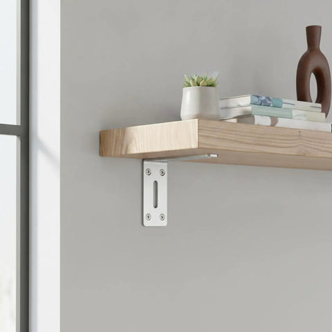 Sturdy 3.15 Inch Stainless Steel L Shaped Bracket Wall Mount for Floating Shelves Heavy Duty Right Angle Support Keeps Shelves Level and Secure