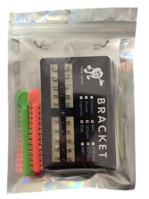 Teeth Model Mini Roth Brackets Roth 022 Slot Bondable With Hook Stainless Steel 200 Pieces Per Pack DIY Braces Kit in sealed packaging