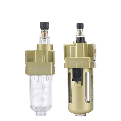 Oil Mist Lubricator For Pneumatic Tools And Compressors FRL Unit With Three Eighths To One Half Inch BSPT NPT Connections