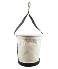 Heavy-Duty Tapered-Wall Bucket With No 4 Canvas, Web Handle Running Down The Sides, Riveted Leather Strap And Swivel Snap Included