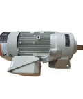 Top Shelf Heavy Duty Motor Reducer Gearbox For Industrial Machinery Smooth Speed Reduction And Torque Control Built Like A Tank For Demanding Jobs Factory Sealed And Ready To Roll, side view with electrical connectors.