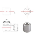 Detailed view of Durable Stainless Steel Hexagonal Eccentric Columns For 3D Printers And V Wheel Guides, showing dimensions 5mm bore, 8mm height