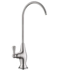 Brushed Nickel and Stainless Steel Drinking Water Faucet For Kitchen And Bar Sinks With Reverse Osmosis Filtration, No Fuss Install, 11.8 Inch Tall With 8 Inch Spout And 5.1 Inch Reach, Fits 1.6 Inch Deck Hole