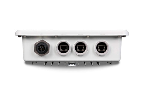 Back view of Heavy Duty Network Security Gateway Built Like A Tank For Harsh Deployments showing ports and robust design.