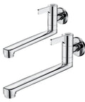 Cold Only Wall Mounted Faucet, Extended Reach 304 Stainless Steel Rotatable Kitchen Sink Tap with Single Lever for Mop Pool(20cm) dual design