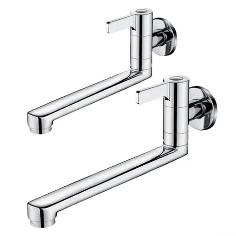 Cold Only Wall Mounted Faucet, Extended Reach 304 Stainless Steel Rotatable Kitchen Sink Tap with Single Lever for Mop Pool(20cm) dual design