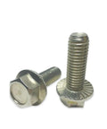 Two Stainless Steel Serrated Flange Hex Cap Screws 1 Inch Full Thread Bolts from a 10 Pack