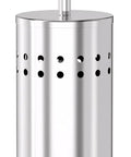 Heavy Duty Toilet Plunger With Sturdy Powder Coated Iron Canister And Badass Suction Rubber Head in rust-proof chrome finish.