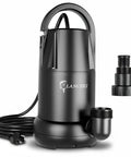 Heavy Duty 1 HP Submersible Sump Pump With 4700 GPH Flow, Thermoplastic Portable Utility Pump, 25 Ft Cord, Front View
