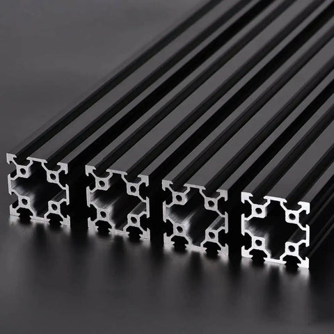 Four Piece V Slot 4040 Aluminum Extrusion Profile 59 Inch European Standard Anodized Linear Rail For 3D Printers And CNC DIY Projects Black