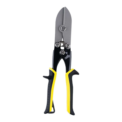 5 Blade Hand Crimping Tool For Sheet Metal And Gutter Ducts With Lock And Pro Grade Heavy Duty Nonslip Grip, Black and Yellow Finish