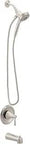 Ronan Dope Spot Resist Brushed Nickel Single-Handle Modern Tub And Shower Faucet With Round Handheld Rain Shower Head