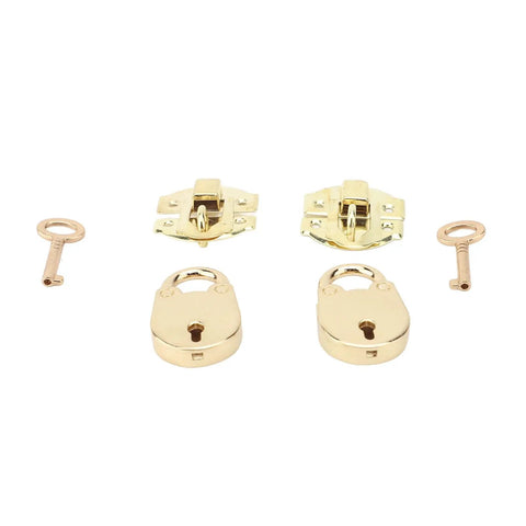Vintage Hasp Latch Lock Set For Jewelry Boxes And Wooden Cabinets With Rustproof Zinc Alloy And Iron Construction Glossy Finish