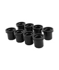 Eight black flanged sleeve bushings for Heavy Duty Suspension Upper Lower A Arm Control Lever Flanged Sleeve Bushings Isolators Kit