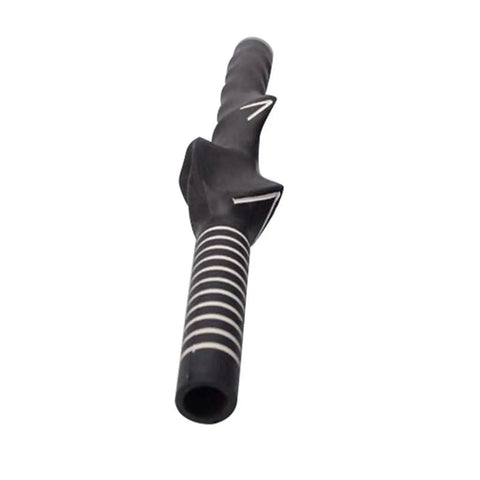 Right Hand Golf Training Grip For Beginners Practice Aid To Improve Swing Mechanics Grip Confidence And Finger Placement For RH Golfers Durable Black And White Swing Trainer Accessory featuring durable black material with white stripes.