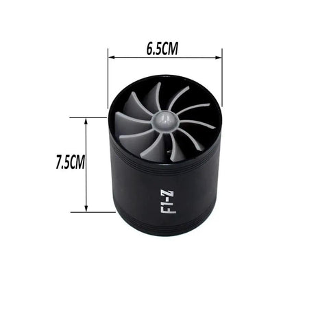 2.5 Inch Car Air Intake Turbonator With Dual Fan Turbine Delivers Serious Horsepower Boost And Gas Saver Performance Quick And Easy Install Improves Airflow Throttle Response And Overall Engine Efficiency Black Finish