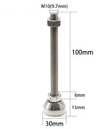 Shake Off Those Floor Wobbles Fast With Heavy Duty Adjustable Leveling Feet Cups 30Mm 304 Stainless Steel Lock Securely For Top Shelf Stability Breeze To Swap In Four Pack Ready, showing 30mm base and 100mm height adjustable screw design.