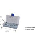 Must-Have Hydraulic Grease Fitting Assortment Kit, 50 Pieces, Sizes One Quarter Inch And One Eighth Inch, Electroplated Blue Zinc Finish