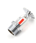 Top Shelf Five Pack Brass Fire Sprinkler Heads Pendent Type showing quick response thermal glass bulb and 3/4 inch NPT thread.