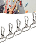 Image showing Five Pack 304 Stainless Steel Top Snap Hooks 28mm Quick Release Boat Shackles Spring Clips For 1 Inch Straps Marine Grade Durable Clip Design