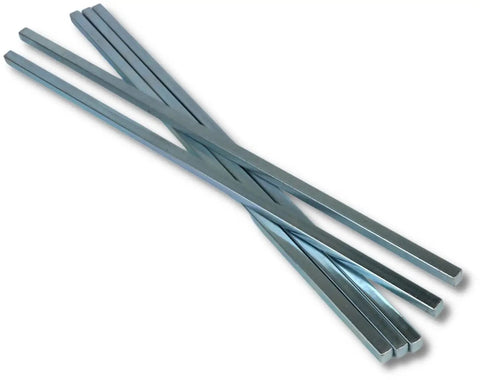 Beefy 1/4 Inch Square Steel Bar Stock Pack of 5 Zinc Coated Cold Drawn 1/4 x 1/4 x 12 Inch Bars for Precision Key Stock and DIY Machining Projects