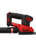 20V Max Cordless Detail Sander Tool Only With Pro-Grade Power And Variable Speed 9,000-12,000 OPM, side view with ergonomic D-handle, red.