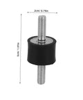 Vibration Isolator Mounts With Studs For Fitness Equipment Air Conditioning And Compressors Quiet Shock Absorbers For Stable Operation And Reduced Noise No Fuss Setup Easy Installation Heavy Duty Design, 5cm black rubber, 2cm stud