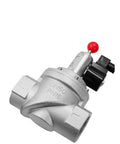 Gas Emergency Shutoff Solenoid Valve With Linkage For Industrial And Commercial Systems DN25 DN32 DN40 DN50 Threads 0.1 MPa Inlet Rating Beefy Heavy Duty Valve For Safe Reliable Operation, DN50 threaded view