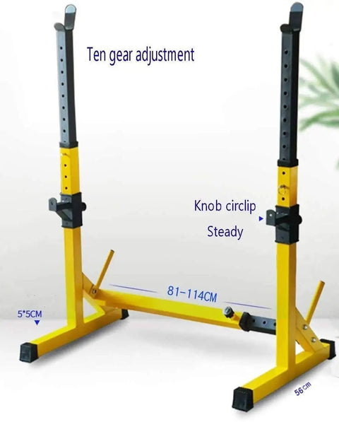 Adjustable Squat Rack And Bench Press Station With Pull Up Bar Heavy Duty Home Gym Fitness Equipment showing adjustable height feature