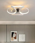 Swanky Smart Ceiling Fan Light Featuring Invisible Blades And Wireless App Control For A Chill Home Vibe Includes Dual Remote Dimmable LED Bulbs and Super Quiet Operation in a modern setting