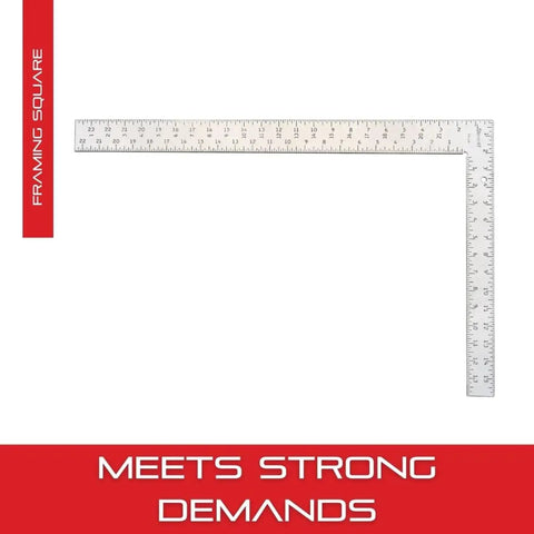 Pro Grade Framing Square With Clear Coating And Tempered Steel, One Eighth Inch Graduation, 24 By 2 Inch Body, 16 By 1 And One Half Inch Tongue, FS 24, Built For Real World Carpentry.