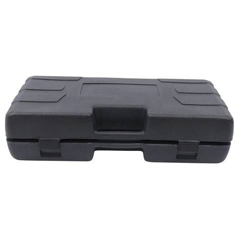 Heavy Duty Electric Pipe Threader With Tough As Nails Ergonomic Grip For No Sweat Ratcheting Action Includes Six Precision Dies For Half Inch To Two Inch Pipes case, black storage for pipe threading tools.