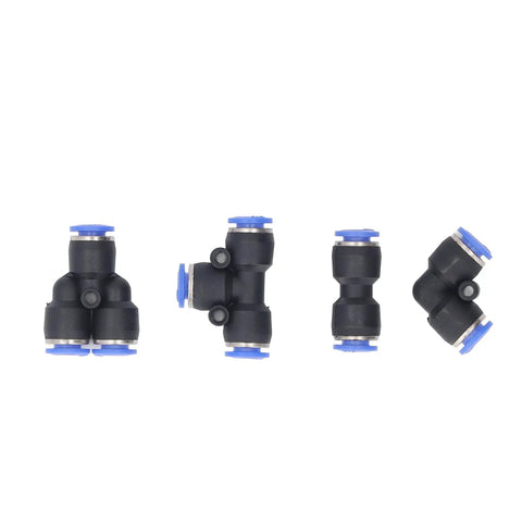40 Piece Pneumatic Fitting Kit With Splitter Tee And Elbow Straight Connectors For Pu Nylon Pipe Air Tools DIY Shop Gear That Hits The Spot For Smooth Systems, black push-fit fittings