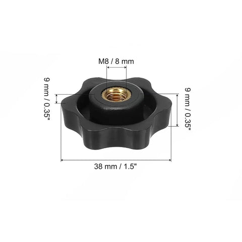 Durable 5 Piece Snow Blower Handle Knob Kit With Locking Threads For Tough Winter Jobs Sturdy Raw Material Grip For Lawn Care Pros, 38 mm