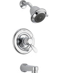 Classic Tub And Shower Faucet With Single Handle Control In Chrome Finish No Fuss Easy Turn Valve And Temperature Volume Controls