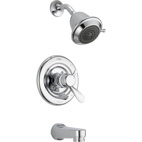 Classic Tub And Shower Faucet With Single Handle Control In Chrome Finish No Fuss Easy Turn Valve And Temperature Volume Controls