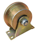 Rigid T Groove Track Wheel With Bracket For Barn Doors And Industrial Gates, Heavy Duty 45 Steel, Galvanized Surface, 60mm wheel.