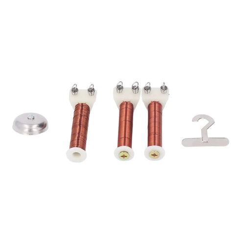 Hands-On Electromagnet Tester Kit components with copper conductors and bell for classroom and home lab demonstrations.