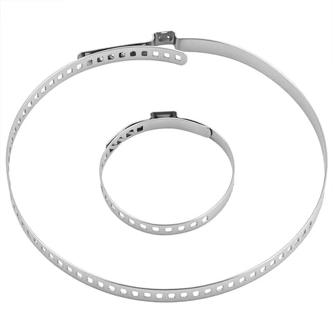 Stainless Steel CV Boot Clamp Kit For ATV And UTV Drives, two metal clamps, large and small. Durable, corrosion resistant hardware.