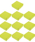 Green Corrugated Mailer Boxes 10 Pack For Shipping And Storage, nine flat-folded yellow-green boxes in a grid layout