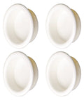 4 Pack Plastic Round Sliding Door Finger Pulls For Closets And Cabinets with Bright White Finish, Durable Plastic Construction
